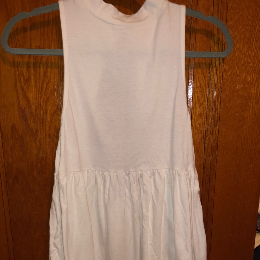 White high neck low back Free People peplum
